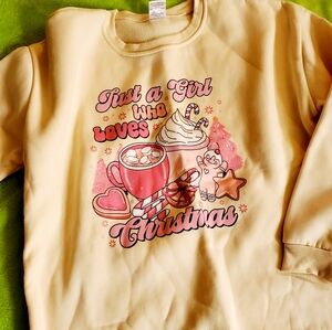 Woman Ivory Christmas Sweatshirt Size Large